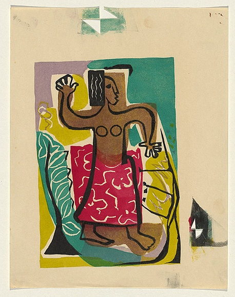 Artist: b'Brash, Barbara.' | Title: b'<p>Native dancer</p>' | Date: 1953 | Technique: b'screenprint, printed in colour, from five stencils'
