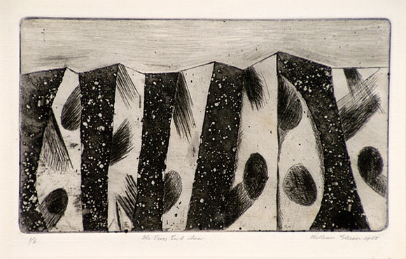 Artist: b'Gleeson, William.' | Title: b'The cross cut saw' | Date: 1965 | Technique: b'etching, printed in black ink, from one plate' | Copyright: b'This work appears on screen courtesy of the artist' Artist: b'Gleeson, William.' | Title: b'The cross cut saw' | Date: 1965 | Technique: b'etching, printed in black ink, from one plate' | Copyright: b'This work appears on screen courtesy of the artist'
