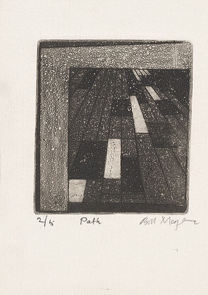 Artist: b'MEYER, Bill' | Title: b'Path' | Date: 1968 | Technique: b'etching and aquatint, printed in black ink, from one zinc plate' | Copyright: b'\xc2\xa9 Bill Meyer' Artist: b'MEYER, Bill' | Title: b'Path' | Date: 1968 | Technique: b'etching and aquatint, printed in black ink, from one zinc plate' | Copyright: b'\xc2\xa9 Bill Meyer'