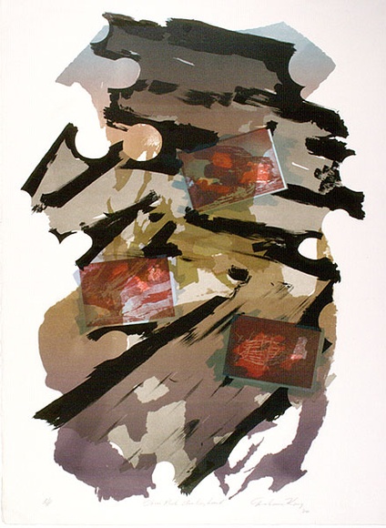 Artist: b'King, Grahame.' | Title: b'Obiri Rock, Arnham Land' | Date: 1984 | Technique: b'lithograph, printed in colour, from six stones [or plates]'