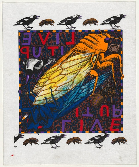 Artist: b'WORSTEAD, Paul' | Title: b'Live it up' | Date: 1985 | Technique: b'screenprint, printed in colour, from five stencils' | Copyright: b'This work appears on screen courtesy of the artist' Artist: b'WORSTEAD, Paul' | Title: b'Live it up' | Date: 1985 | Technique: b'screenprint, printed in colour, from five stencils' | Copyright: b'This work appears on screen courtesy of the artist'