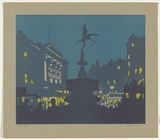 Artist: Thorpe, Hall. | Title: Piccadilly [1] | Date: c.1922 | Technique: woodcut, printed in colour, from multiple blocks