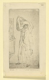 Artist: b'WILLIAMS, Fred' | Title: b'Coal man' | Date: 1955-56 | Technique: b'etching, printed in black ink, from one copper plate' | Copyright: b'\xc2\xa9 Fred Williams Estate'