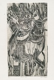 Artist: MEYER, Bill | Title: Forest face | Date: 1968 | Technique: woodcut, printed in colour, from two blocks | Copyright: © Bill Meyer