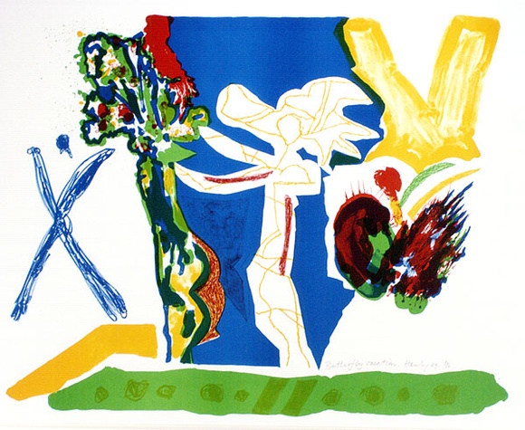 Artist: b'HANLY, Patrick' | Title: b'Butterfly Vacation' | Date: 1989 | Technique: b'lithograph, printed in colour, from multiple stones' Artist: b'HANLY, Patrick' | Title: b'Butterfly Vacation' | Date: 1989 | Technique: b'lithograph, printed in colour, from multiple stones'