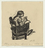 Artist: Groblicka, Lidia | Title: My sister Ania | Date: 1956-57 | Technique: woodcut, printed in black ink, from one block