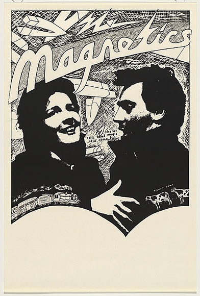 Artist: b'WORSTEAD, Paul' | Title: b'Magnetics' | Date: 1981 | Technique: b'screenprint, printed in black ink, from one stencil' | Copyright: b'This work appears on screen courtesy of the artist' Artist: b'WORSTEAD, Paul' | Title: b'Magnetics' | Date: 1981 | Technique: b'screenprint, printed in black ink, from one stencil' | Copyright: b'This work appears on screen courtesy of the artist'