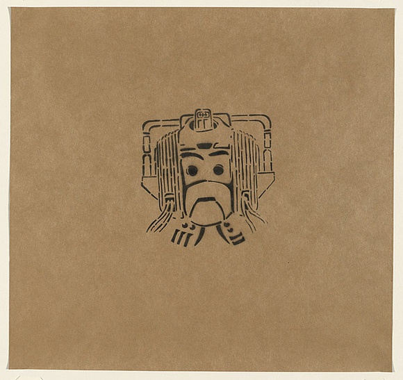 Artist: b'HAHA,' | Title: b'We love HaHa + Dalek + Cybern (#3).' | Date: 2004 | Technique: b'stencil, printed in black ink, from one stencil' Artist: b'HAHA,' | Title: b'We love HaHa + Dalek + Cybern (#3).' | Date: 2004 | Technique: b'stencil, printed in black ink, from one stencil'
