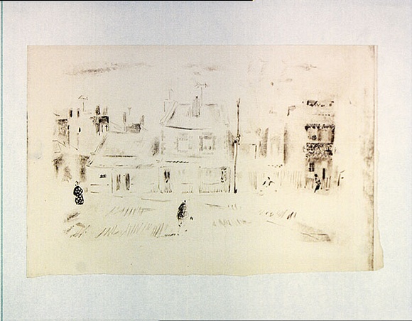 Artist: b'MACQUEEN, Mary' | Title: b'Street scene, Carlton' | Date: 1959 | Technique: b'lithograph, printed in brown ink, from one plate' | Copyright: b'Courtesy Paulette Calhoun, for the estate of Mary Macqueen' Artist: b'MACQUEEN, Mary' | Title: b'Street scene, Carlton' | Date: 1959 | Technique: b'lithograph, printed in brown ink, from one plate' | Copyright: b'Courtesy Paulette Calhoun, for the estate of Mary Macqueen'