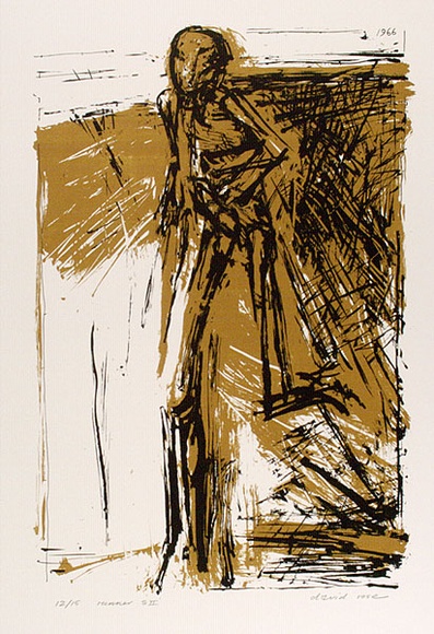 Artist: b'Rose, David.' | Title: b'Runner SII' | Date: 1966 | Technique: b'screenprint, printed in colour, from two stencils' Artist: b'Rose, David.' | Title: b'Runner SII' | Date: 1966 | Technique: b'screenprint, printed in colour, from two stencils'