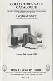 Collector's sale catalogue... Gayfield Shaw.