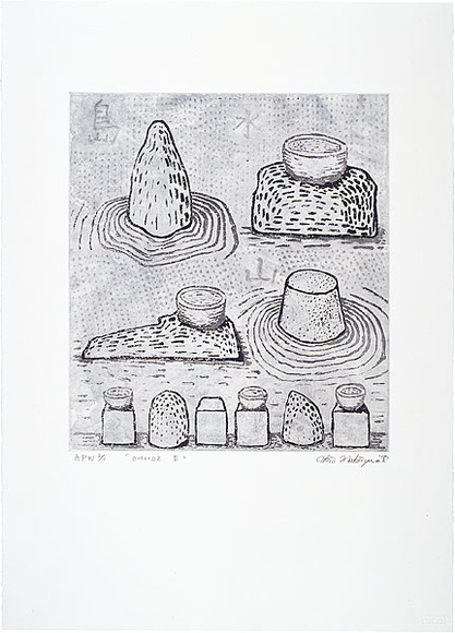 Artist: b'Makigawa, Akio.' | Title: b'Omoide II' | Date: 1998, July | Technique: b'etching and lift-ground aquatint, printed in colour with plate-tone, from two plates' Artist: b'Makigawa, Akio.' | Title: b'Omoide II' | Date: 1998, July | Technique: b'etching and lift-ground aquatint, printed in colour with plate-tone, from two plates'