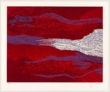 Title: b'Waluntja' | Date: April 2010 | Technique: b'multiple embossed plates, printed in colour, from three medium density fibre (MDF)boards'