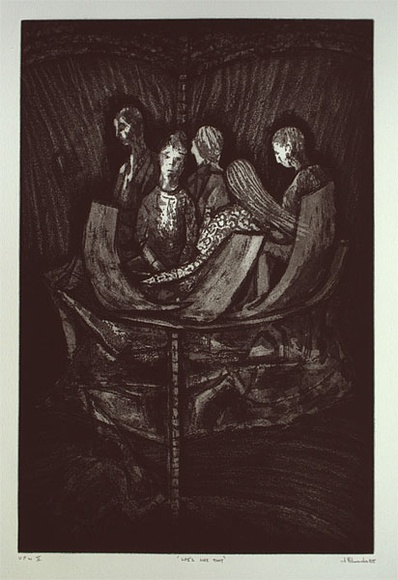 Artist: b'Edwards, Annette.' | Title: bLife's like that | Date: 1985 | Technique: b'softground etching and aquatint, printed in black ink, from one plate' Artist: b'Edwards, Annette.' | Title: bLife's like that | Date: 1985 | Technique: b'softground etching and aquatint, printed in black ink, from one plate'