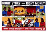 Artist: MACKINOLTY, Chips | Title: Right story, right money (leaflet) | Date: 1990 | Technique: offset-lithograph, printed in colour, from four process plates