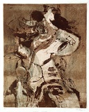 Artist: SCHEPERS, Karin | Title: Greek figure | Date: c.1965 | Technique: aquatint, printed in colour, from multiple plates