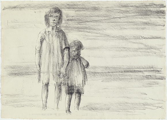 Artist: b'Drysdale, Russell.' | Title: b'Two children' | Date: 1964-65 | Technique: b'lithograph, printed in black ink, from one plate'
