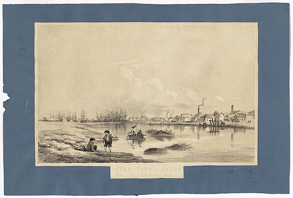 Artist: b'Thomas, Edmund.' | Title: b'River Yarra Yarra' | Date: 1853 | Technique: b'lithograph, printed in colour, from multiple stones' Artist: b'Thomas, Edmund.' | Title: b'River Yarra Yarra' | Date: 1853 | Technique: b'lithograph, printed in colour, from multiple stones'