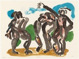 Artist: b'Furlonger, Joe.' | Title: b'3 bathers' | Date: 1990 | Technique: b'lithograph, printed in colour, from five stones'