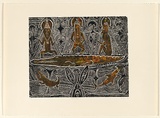 Artist: Nona, Dennis. | Title: Ubirikubiri | Date: 1992 | Technique: linocut, printed in colour, from one block | Copyright: Courtesy of the artist and the Australia Art Print Network