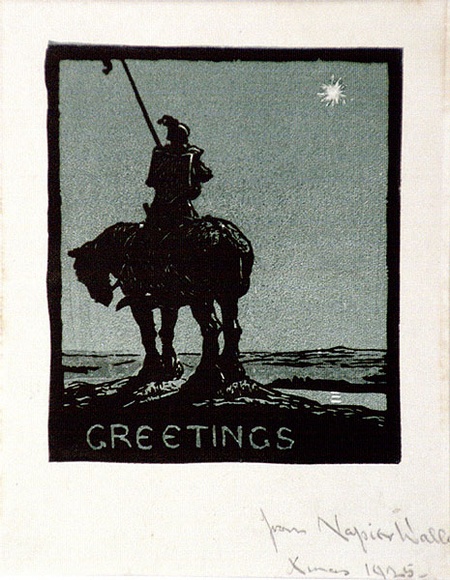 Artist: b'Waller, Christian.' | Title: b'Greetings' | Date: 1925 | Technique: b'linocut, printed in colour, from multiple blocks' Artist: b'Waller, Christian.' | Title: b'Greetings' | Date: 1925 | Technique: b'linocut, printed in colour, from multiple blocks'