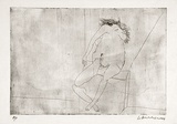 Artist: BALDESSIN, George | Title: (Seated nude female figure). | Date: 1964 | Technique: etching, printed in black ink, from one plate