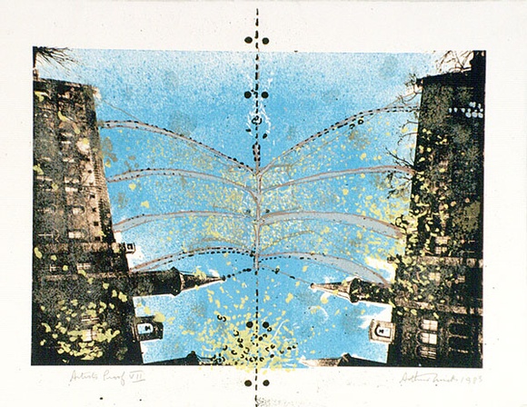 Artist: b'WICKS, Arthur' | Title: b'Tent over Bethanien' | Date: 1983 | Technique: b'screenprint and mixed media'