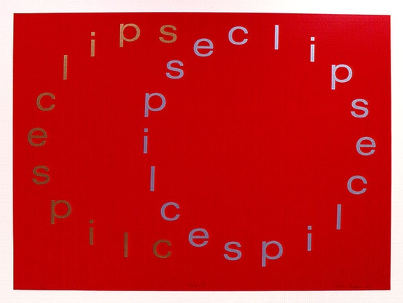 Artist: b'RIDDELL, Alan' | Title: b'Eclipse II' | Date: 1969 | Technique: b'screenprint, printed in colour, from multiple stencils' Artist: b'RIDDELL, Alan' | Title: b'Eclipse II' | Date: 1969 | Technique: b'screenprint, printed in colour, from multiple stencils'