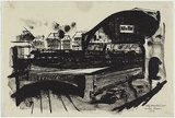 Artist: Morcom, Verdon. | Title: Koln Hauptbahnhof | Date: 1954 | Technique: lithograph, printed in black ink, from one plate