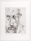 Artist: Lusk, Anthony. | Title: Self-portrait no. xxvi. | Date: 1988 | Technique: etching, printed in black ink, from one plate