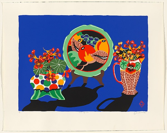 Artist: b'Irvine, Greg.' | Title: b'Still life 1925.' | Date: 1987 | Technique: b'screenprint, printed in colour, from 11 stencils'