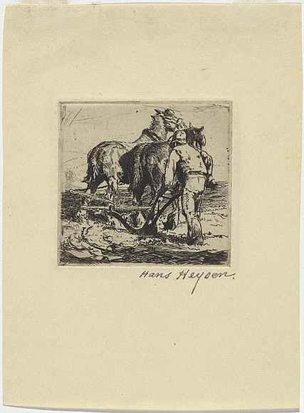 Artist: Heysen, Hans. | Title: Turning the plough. | Date: 1918 | Technique: etching, printed in black ink with plate-tone, from one zinc plate | Copyright: © Hans Heysen, Licensed by VISCOPY, Australia Artist: Heysen, Hans. | Title: Turning the plough. | Date: 1918 | Technique: etching, printed in black ink with plate-tone, from one zinc plate | Copyright: © Hans Heysen, Licensed by VISCOPY, Australia