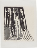 Artist: WALKER, Murray | Title: Mishka Buhler. | Date: 1969 | Technique: linocut, printed in black ink, from one block