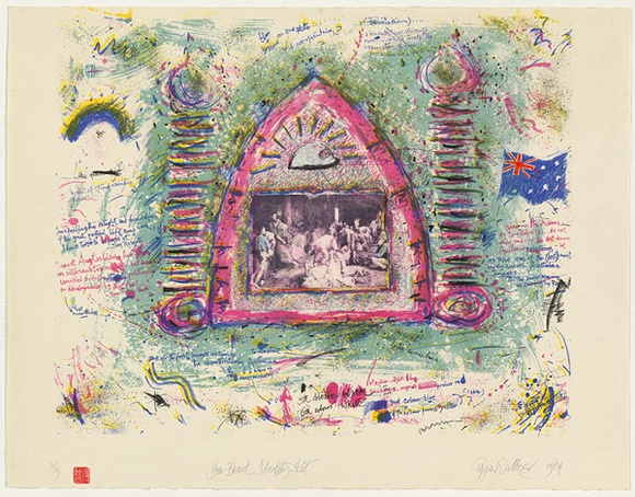 Artist: b'Walker, Pippa.' | Title: b'You beaut identity kit' | Date: 1984 | Technique: b'screenprint, printed in colour, from multiple stencils' | Copyright: b'This work appears on screen courtesy of the artist Pippa Lightfoot'