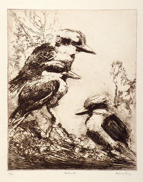 Artist: b'Long, Sydney.' | Title: b'The roost' | Date: 1927 | Technique: b'line-etching, printed in brown ink from one copper plate' | Copyright: b'Reproduced with the kind permission of the Ophthalmic Research Institute of Australia'