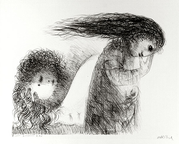 Artist: b'BOYD, Arthur' | Title: b'St Francis when young turning aside.' | Date: (1965) | Technique: b'lithograph, printed in black ink, from one plate' | Copyright: b'Reproduced with permission of Bundanon Trust' Artist: b'BOYD, Arthur' | Title: b'St Francis when young turning aside.' | Date: (1965) | Technique: b'lithograph, printed in black ink, from one plate' | Copyright: b'Reproduced with permission of Bundanon Trust'