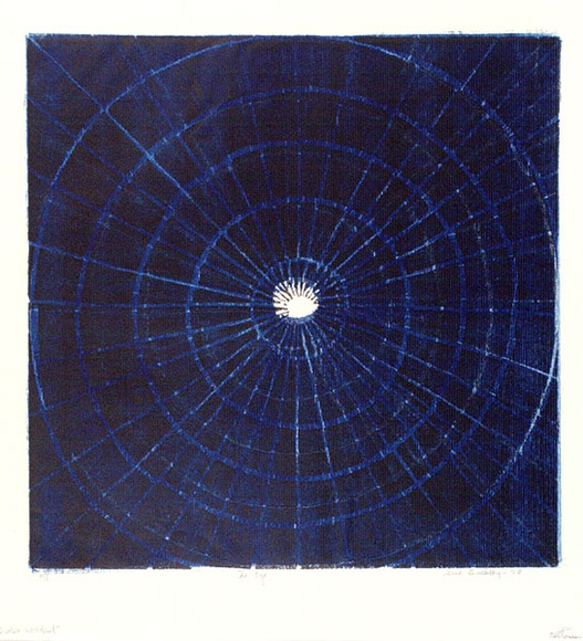 Artist: b'Buckley, Sue.' | Title: b'The eye.' | Date: 1970 | Technique: b'woodcut, printed in colour, from multiple blocks' | Copyright: b'This work appears on screen courtesy of Sue Buckley and her sister Jean Hanrahan' Artist: b'Buckley, Sue.' | Title: b'The eye.' | Date: 1970 | Technique: b'woodcut, printed in colour, from multiple blocks' | Copyright: b'This work appears on screen courtesy of Sue Buckley and her sister Jean Hanrahan'