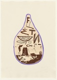 Artist: Watson, Jenny. | Title: The bottled memories | Date: 1988 | Technique: aquatint, lift-ground, etching and roulette, printed in brown ink with plate-tone, from one zinc plate; hand-coloured