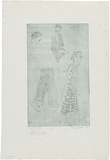 Artist: b'WALKER, Murray' | Title: b'Three models.' | Date: 1973 | Technique: b'etching, printed in blue-black ink, from one plate'