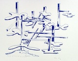 Artist: COLEING, Tony | Title: Drawing for 'to do with blue' sculpture II (1). | Date: 1975 | Technique: screenprint, printed in colour, from multiple stencils