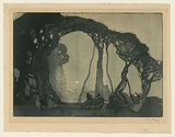 Artist: b'Long, Sydney.' | Title: b'Fantasy' | Date: 1919 | Technique: b'aquatint and drypoint, printed in green ink with plate-tone, from one copper plate' | Copyright: b'Reproduced with the kind permission of the Ophthalmic Research Institute of Australia'