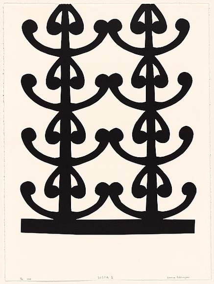 Artist: b'Hutchinson, Lonnie.' | Title: b'Sista 1' | Date: 2004 | Technique: b'woodcut, printed in black ink, from one block'