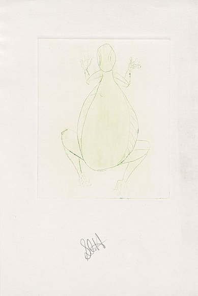 Artist: b'Hobson, Silas.' | Title: b'not titled [frog]' | Technique: b'engraving, printed in green ink, from one plate'
