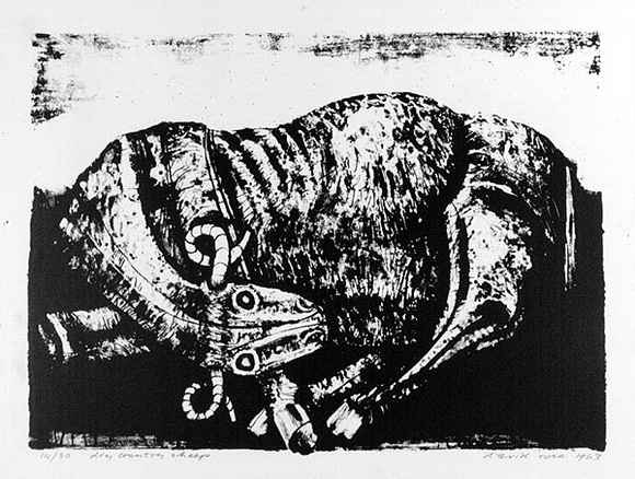 Artist: b'Rose, David.' | Title: b'Dry country sheep' | Date: 1963 | Technique: b'lithograph, printed in black ink, from one stone' Artist: b'Rose, David.' | Title: b'Dry country sheep' | Date: 1963 | Technique: b'lithograph, printed in black ink, from one stone'