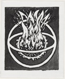 Artist: WORSTEAD, Paul | Title: The good news just keep pouring in | Date: 1992 | Technique: screenprint, printed in black ink, from one stencil | Copyright: This work appears on screen courtesy of the artist