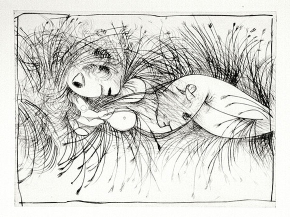 Artist: b'BOYD, Arthur' | Title: b'Nude in cornfield.' | Date: 1962 | Technique: b'etching, printed in black ink, from one plate' | Copyright: b'Reproduced with permission of Bundanon Trust' Artist: b'BOYD, Arthur' | Title: b'Nude in cornfield.' | Date: 1962 | Technique: b'etching, printed in black ink, from one plate' | Copyright: b'Reproduced with permission of Bundanon Trust'