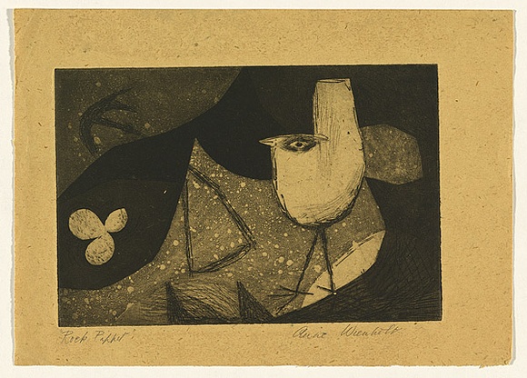 Artist: b'Wienholt, Anne.' | Title: b'Rock pippit' | Technique: b'etching, softground-etching and aquatint, printed in black ink, from one copper plate' Artist: b'Wienholt, Anne.' | Title: b'Rock pippit' | Technique: b'etching, softground-etching and aquatint, printed in black ink, from one copper plate'