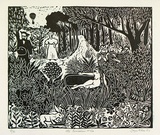 Artist: Allen, Joyce. | Title: Mr Rousseau and Co. | Date: 1987 | Technique: linocut, printed in black ink, from one block