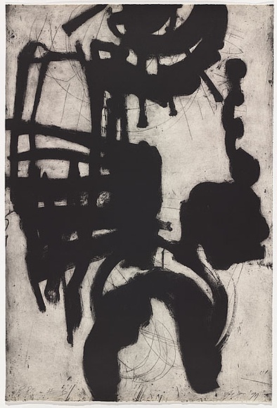 Artist: b'Tomescu, Aida.' | Title: b'Seria Neagre III' | Date: 1999 | Technique: b'etching, printed in black ink, from one plate' | Copyright: b'\xc2\xa9 Aida Tomescu. Licensed by VISCOPY, Australia.' Artist: b'Tomescu, Aida.' | Title: b'Seria Neagre III' | Date: 1999 | Technique: b'etching, printed in black ink, from one plate' | Copyright: b'\xc2\xa9 Aida Tomescu. Licensed by VISCOPY, Australia.'