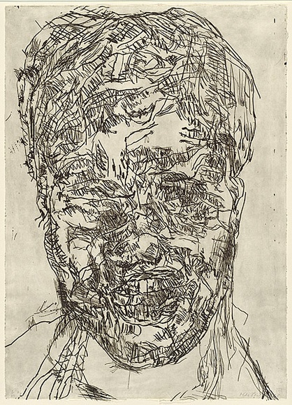 Artist: b'PARR, Mike' | Title: b'Pool of blood 2.' | Date: 1988 | Technique: b'etching, printed in black ink with plate-tone, from one copper plate' Artist: b'PARR, Mike' | Title: b'Pool of blood 2.' | Date: 1988 | Technique: b'etching, printed in black ink with plate-tone, from one copper plate'